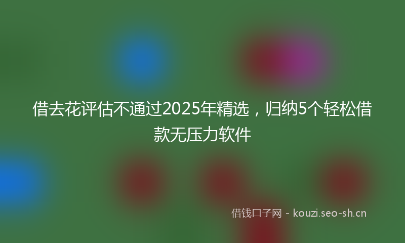 借去花评估不通过2025年精选，归纳5个轻松借款无压力软件