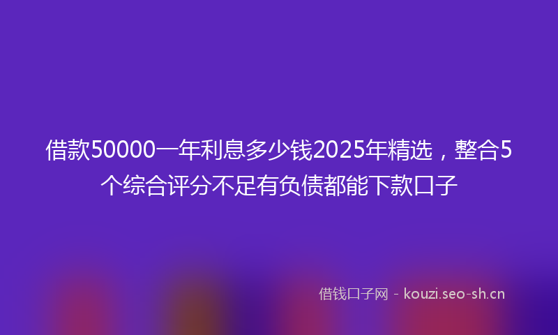 借款50000一年利息多少钱2025年精选，整合5个综合评分不足有负债都能下款口子