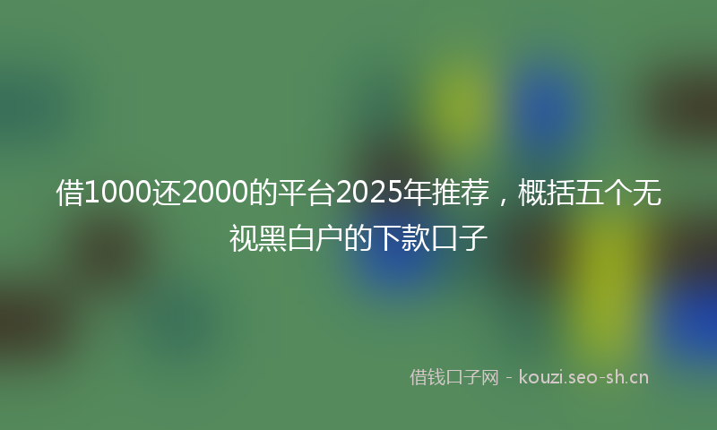 借1000还2000的平台2025年推荐，概括五个无视黑白户的下款口子