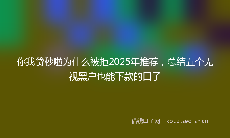 你我贷秒啦为什么被拒2025年推荐，总结五个无视黑户也能下款的口子