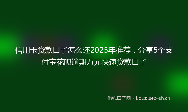 信用卡贷款口子怎么还2025年推荐,分享5个支付宝花呗逾期万元快速贷款口子