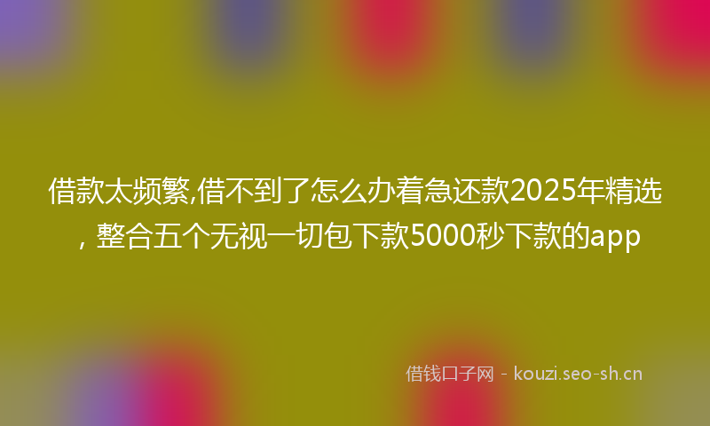 借款太频繁,借不到了怎么办着急还款2025年精选，整合五个无视一切包下款5000秒下款的app