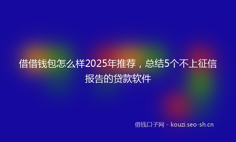 借借钱包怎么样2025年推荐，总结5个不上征信报告的贷款软件