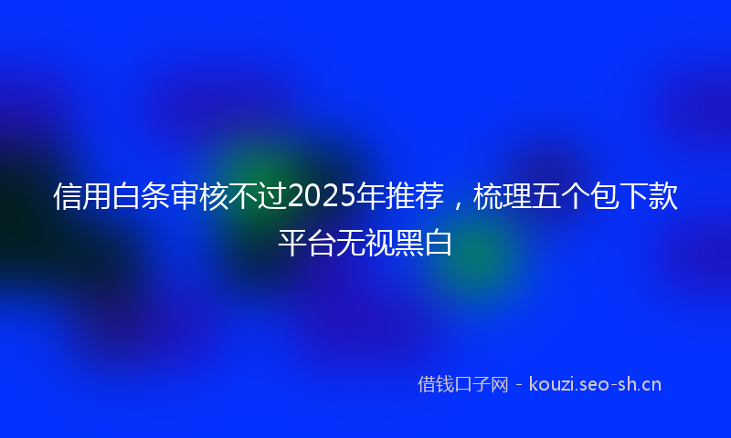 信用白条审核不过2025年推荐,梳理五个包下款平台无视黑白