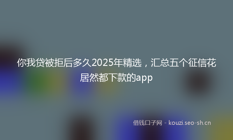 你我贷被拒后多久2025年精选，汇总五个征信花居然都下款的app