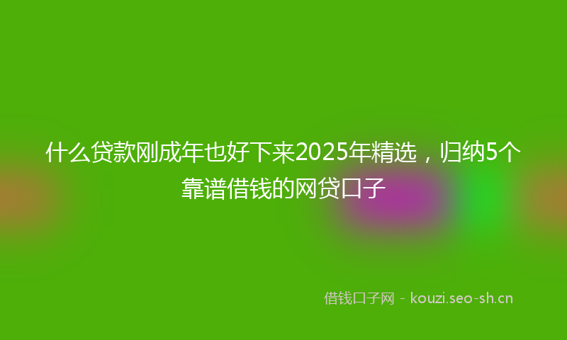 什么贷款刚成年也好下来2025年精选，归纳5个靠谱借钱的网贷口子