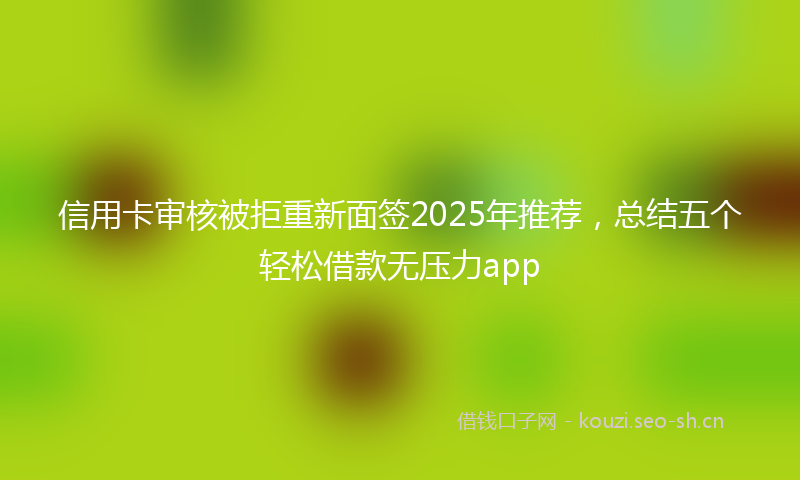 信用卡审核被拒重新面签2025年推荐，总结五个轻松借款无压力app