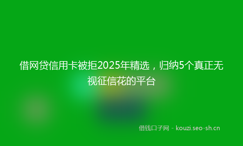 借网贷信用卡被拒2025年精选，归纳5个真正无视征信花的平台