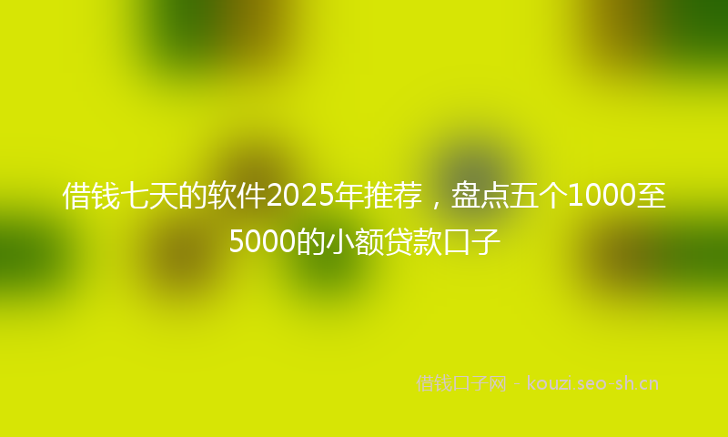 借钱七天的软件2025年推荐，盘点五个1000至5000的小额贷款口子