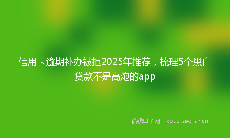 信用卡逾期补办被拒2025年推荐，梳理5个黑白贷款不是高炮的app