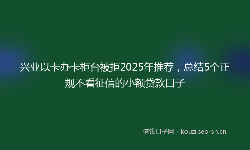 兴业以卡办卡柜台被拒2025年推荐，总结5个正规不看征信的小额贷款口子