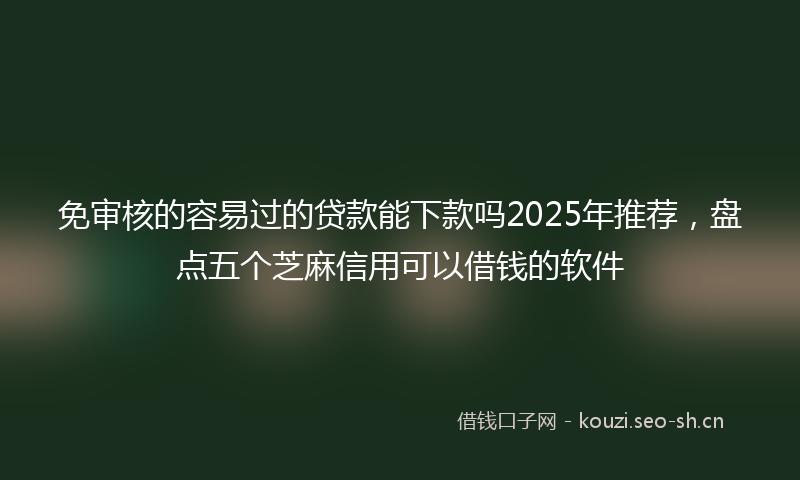 免审核的容易过的贷款能下款吗2025年推荐，盘点五个芝麻信用可以借钱的软件