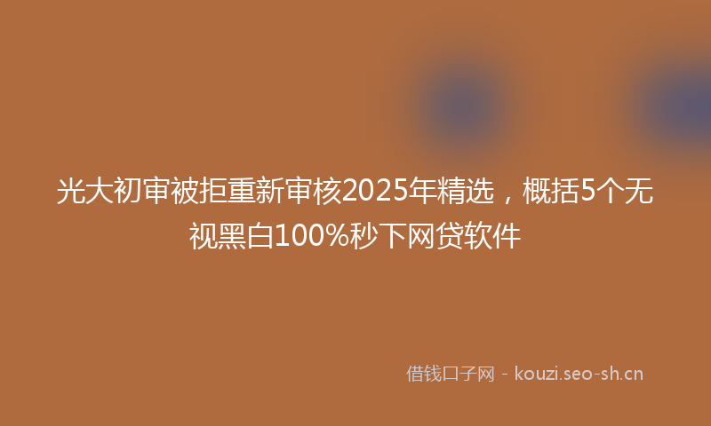 光大初审被拒重新审核2025年精选，概括5个无视黑白100%秒下网贷软件