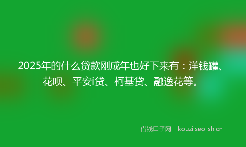 2025年的什么贷款刚成年也好下来有：洋钱罐、花呗、平安i贷、柯基贷、融逸花等。