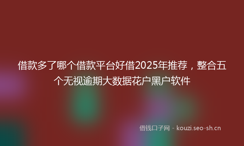 借款多了哪个借款平台好借2025年推荐,整合五个无视逾期大数据花户黑户软件