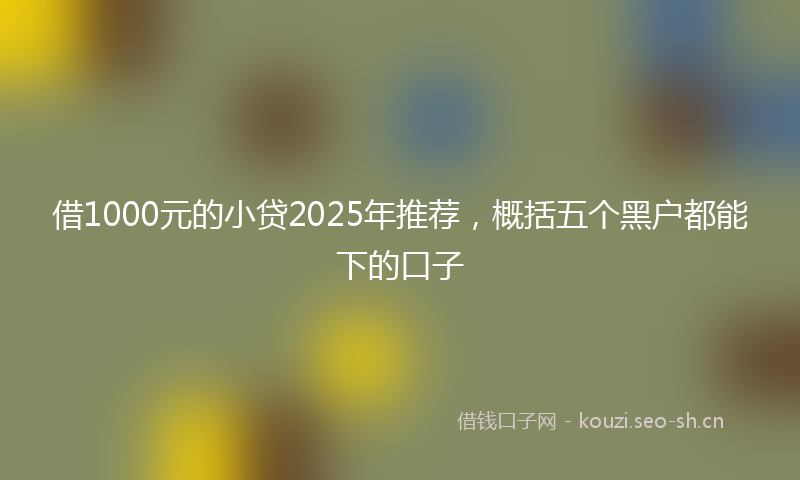 借1000元的小贷2025年推荐,概括五个黑户都能下的口子