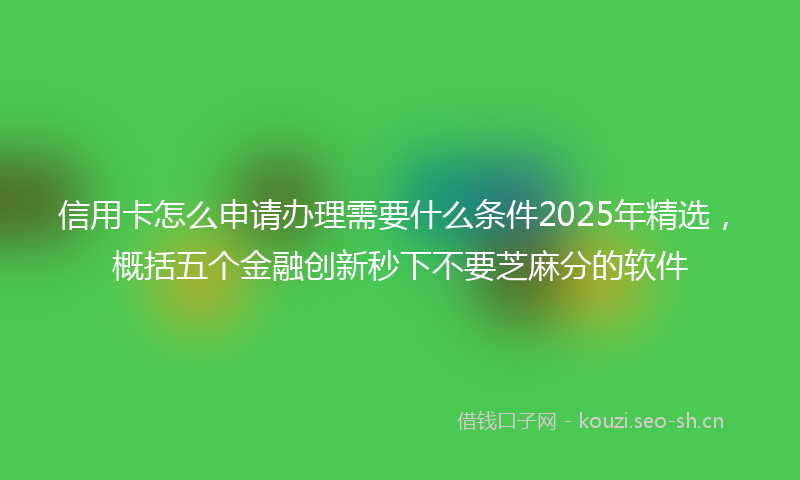 信用卡怎么申请办理需要什么条件2025年精选，概括五个金融创新秒下不要芝麻分的软件