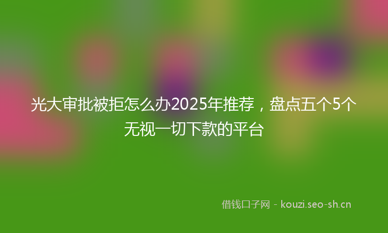 光大审批被拒怎么办2025年推荐，盘点五个5个无视一切下款的平台