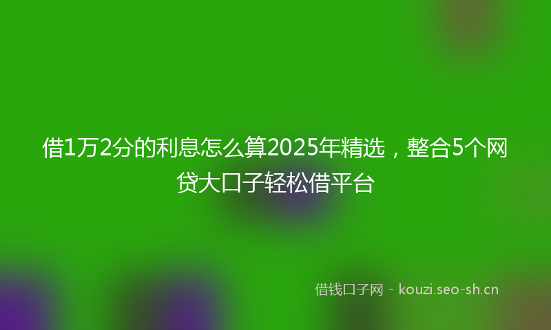 借1万2分的利息怎么算2025年精选，整合5个网贷大口子轻松借平台