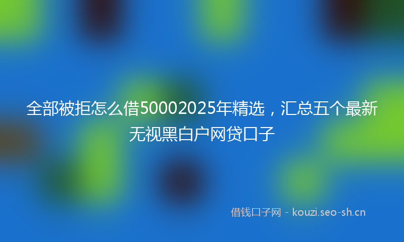 全部被拒怎么借50002025年精选，汇总五个最新无视黑白户网贷口子
