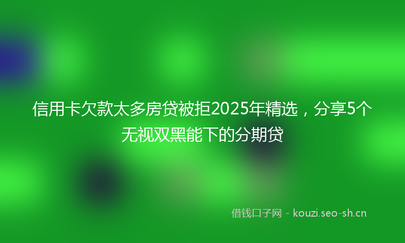 信用卡欠款太多房贷被拒2025年精选，分享5个无视双黑能下的分期贷