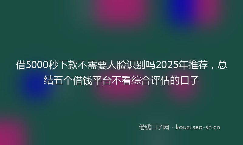 借5000秒下款不需要人脸识别吗2025年推荐，总结五个借钱平台不看综合评估的口子