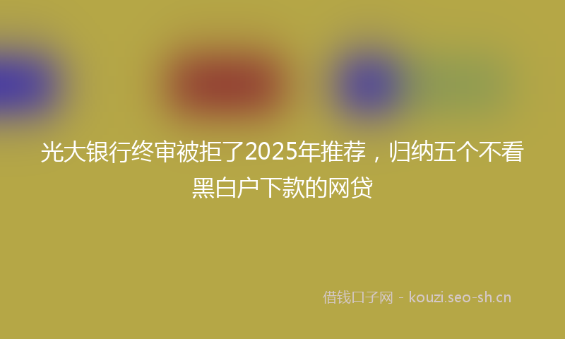光大银行终审被拒了2025年推荐，归纳五个不看黑白户下款的网贷