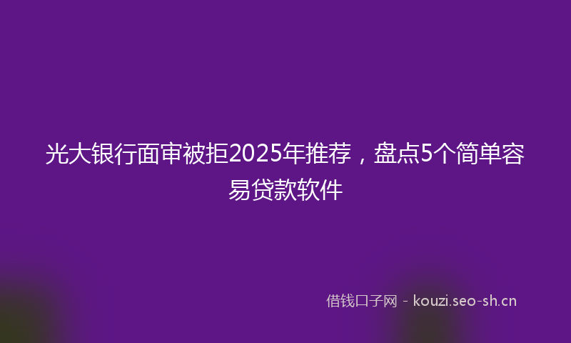 光大银行面审被拒2025年推荐，盘点5个简单容易贷款软件