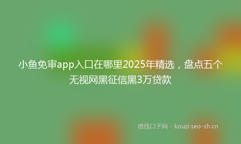 小鱼免审app入口在哪里2025年精选，盘点五个无视网黑征信黑3万贷款