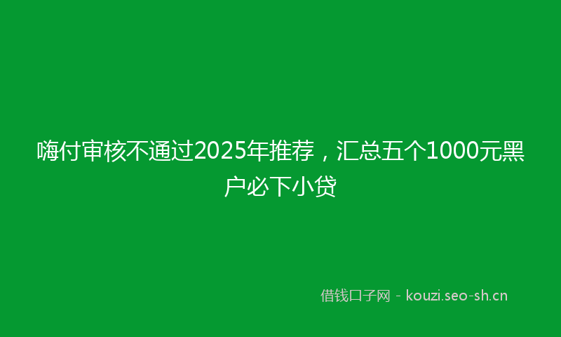 嗨付审核不通过2025年推荐，汇总五个1000元黑户必下小贷