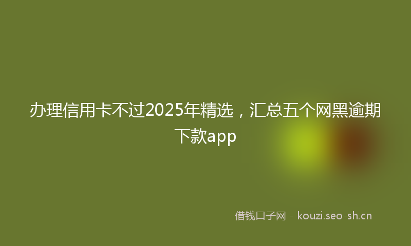 办理信用卡不过2025年精选，汇总五个网黑逾期下款app