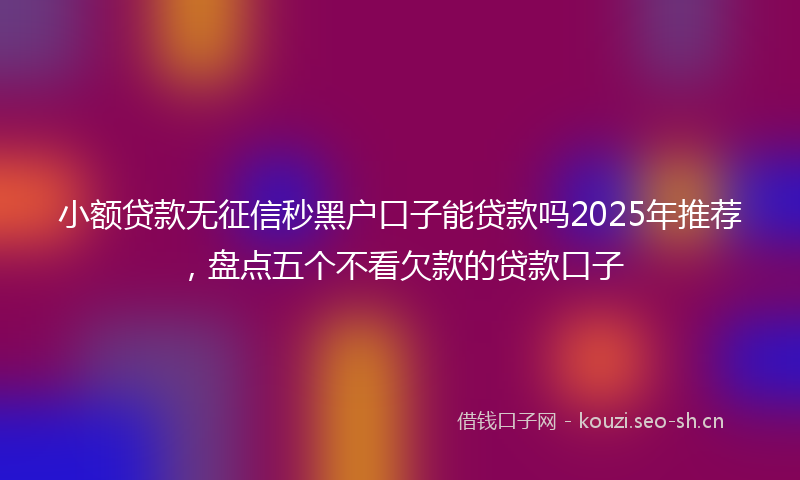 小额贷款无征信秒黑户口子能贷款吗2025年推荐，盘点五个不看欠款的贷款口子