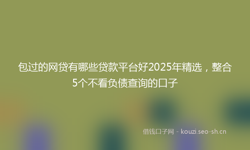 包过的网贷有哪些贷款平台好2025年精选,整合5个不看负债查询的口子