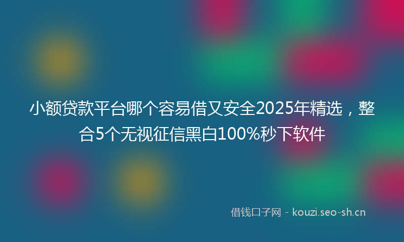 小额贷款平台哪个容易借又安全2025年精选，整合5个无视征信黑白100%秒下软件