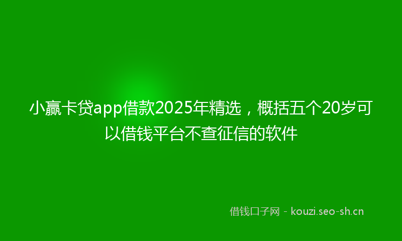 小赢卡贷app借款2025年精选，概括五个20岁可以借钱平台不查征信的软件