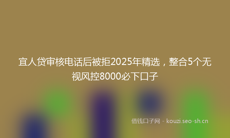 宜人贷审核电话后被拒2025年精选，整合5个无视风控8000必下口子