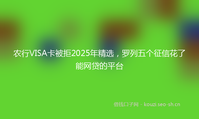 农行VISA卡被拒2025年精选，罗列五个征信花了能网贷的平台