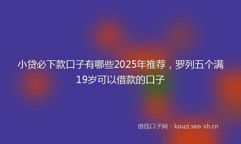 小贷必下款口子有哪些2025年推荐,罗列五个满19岁可以借款的口子
