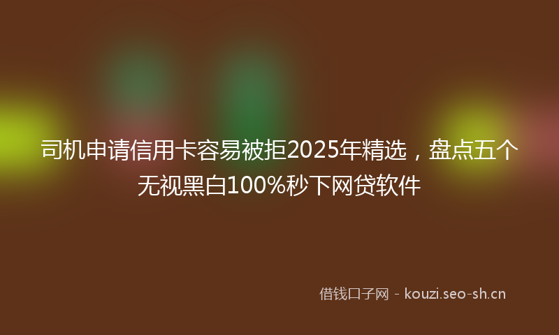 司机申请信用卡容易被拒2025年精选，盘点五个无视黑白100%秒下网贷软件