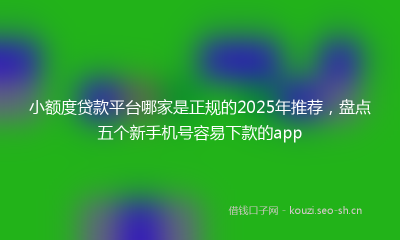 小额度贷款平台哪家是正规的2025年推荐，盘点五个新手机号容易下款的app