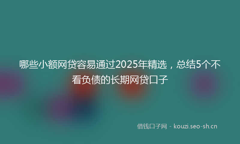 哪些小额网贷容易通过2025年精选，总结5个不看负债的长期网贷口子