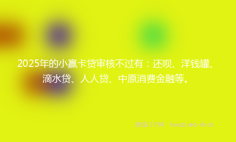 2025年的小赢卡贷审核不过有:还呗、洋钱罐、滴水贷、人人贷、中原消费金融等。