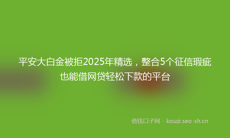 平安大白金被拒2025年精选，整合5个征信瑕疵也能借网贷轻松下款的平台