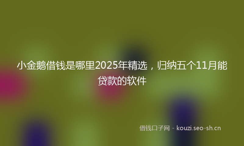 小金鹅借钱是哪里2025年精选，归纳五个11月能贷款的软件