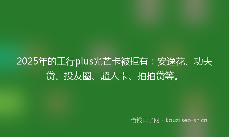 2025年的工行plus光芒卡被拒有:安逸花、功夫贷、投友圈、超人卡、拍拍贷等。