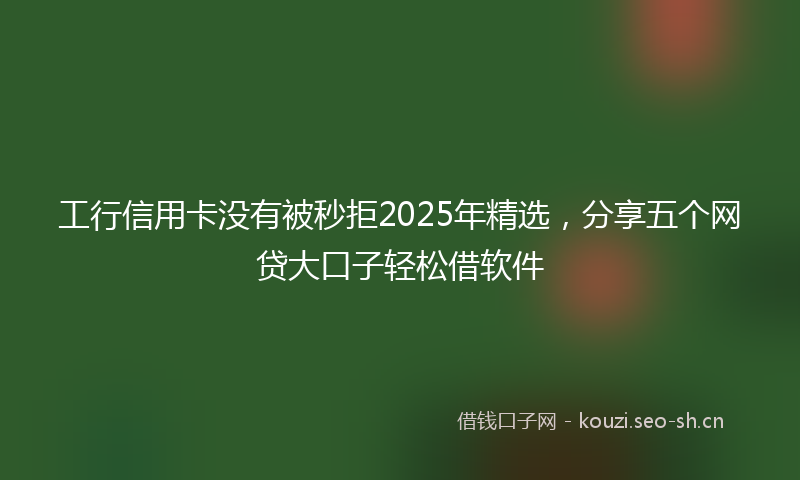 工行信用卡没有被秒拒2025年精选，分享五个网贷大口子轻松借软件