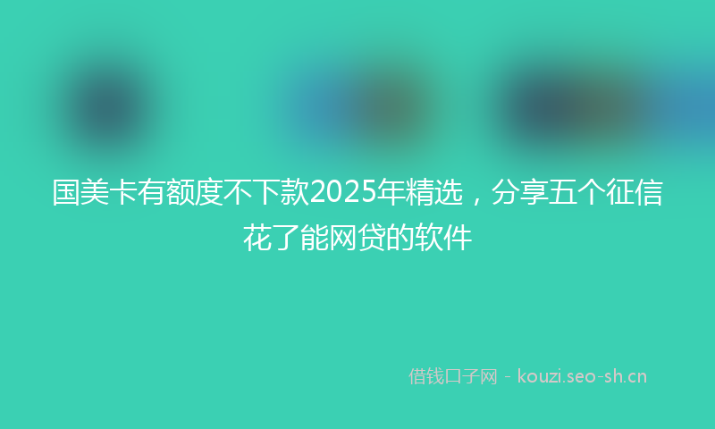 国美卡有额度不下款2025年精选，分享五个征信花了能网贷的软件