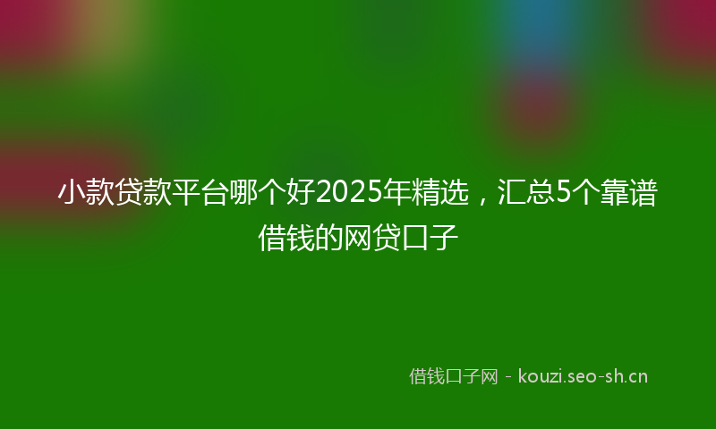 小款贷款平台哪个好2025年精选，汇总5个靠谱借钱的网贷口子
