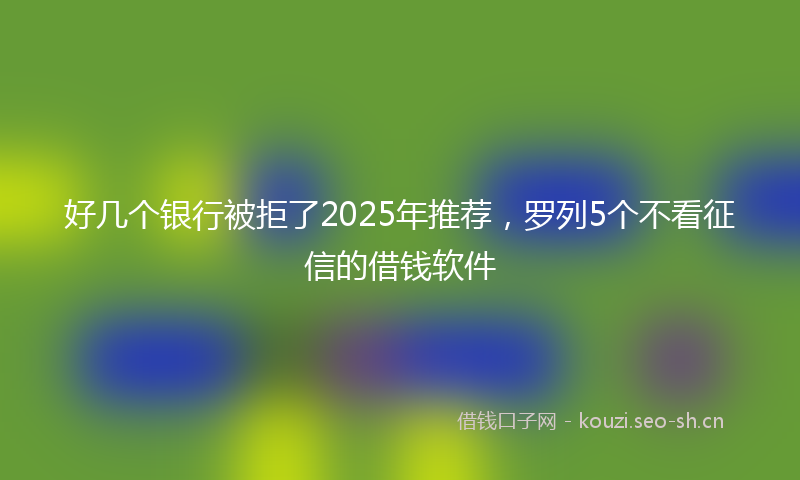 好几个银行被拒了2025年推荐,罗列5个不看征信的借钱软件
