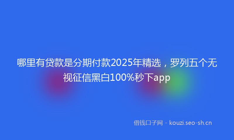 哪里有贷款是分期付款2025年精选，罗列五个无视征信黑白100%秒下app